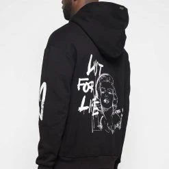 Man Hoodies Graffiti Hoodie - Black