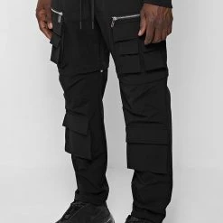 Man Casual Trousers 2-in-1 Hardware Cargo Pants - Black