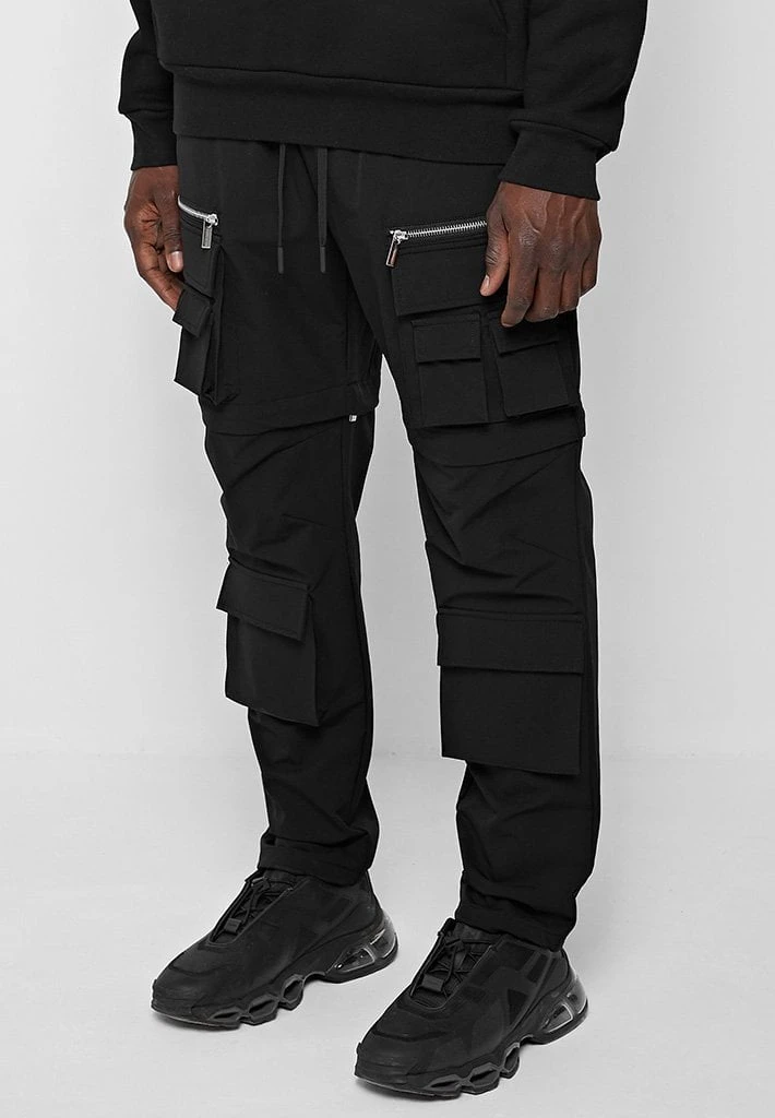 Man Casual Trousers 2-in-1 Hardware Cargo Pants - Black