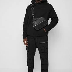 Man Casual Trousers 2-in-1 Hardware Cargo Pants - Black