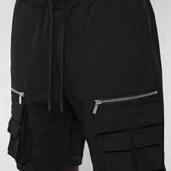 Man Casual Trousers 2-in-1 Hardware Cargo Pants - Black