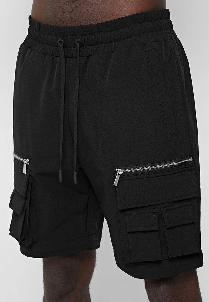 Man Casual Trousers 2-in-1 Hardware Cargo Pants - Black