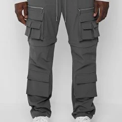 Man Casual Trousers 2-in-1 Hardware Cargo Pants - Grey