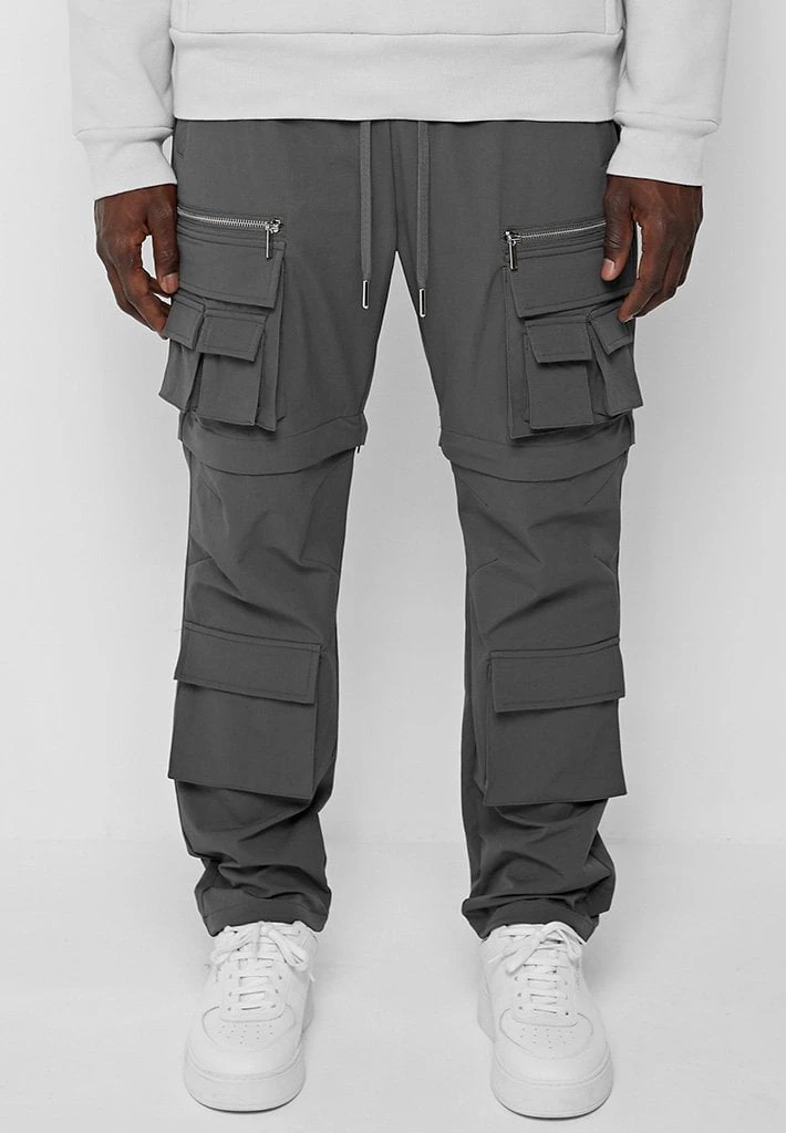 Man Casual Trousers 2-in-1 Hardware Cargo Pants - Grey
