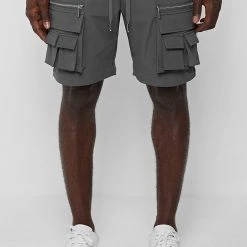 Man Casual Trousers 2-in-1 Hardware Cargo Pants - Grey