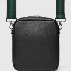 Man Accessories Stripe Tape Crossbody Bag - Black