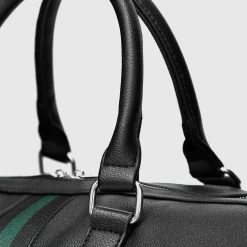 Man Accessories Stripe Tape Travel Bag - Black