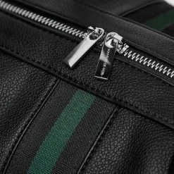 Man Accessories Stripe Tape Travel Bag - Black