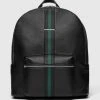 Man Accessories Stripe Tape Backpack - Black