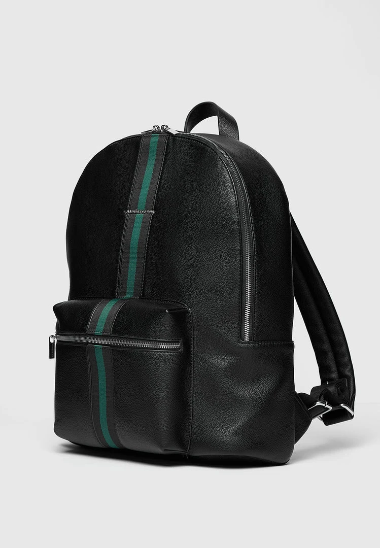Man Accessories Stripe Tape Backpack - Black