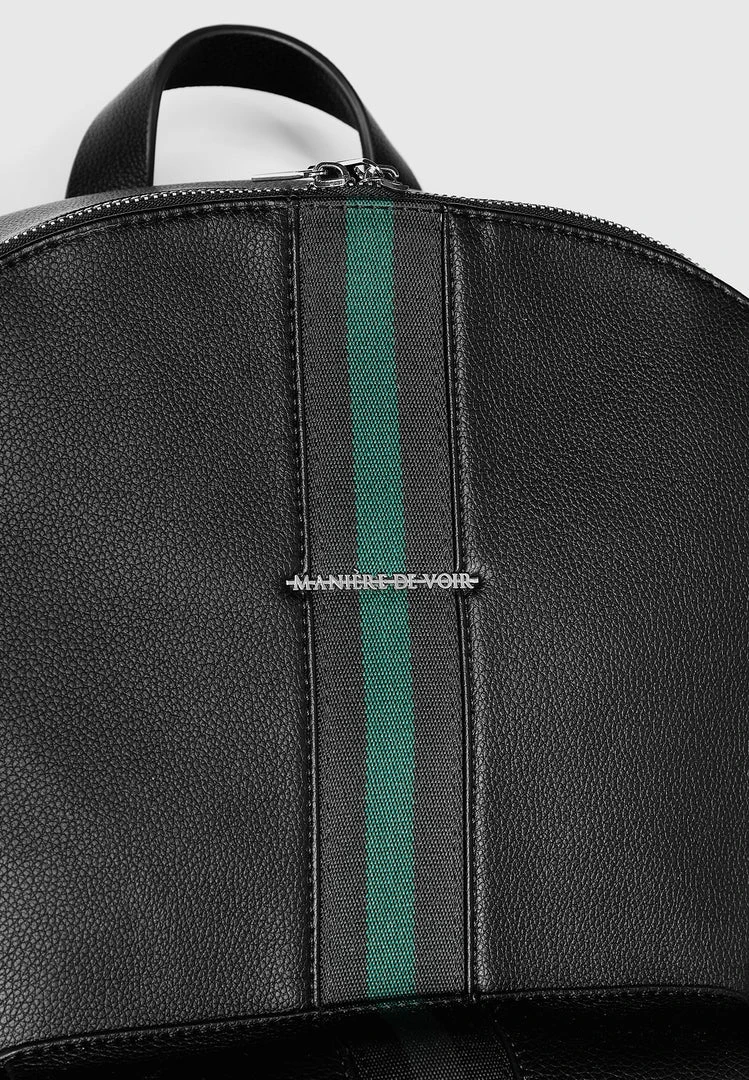 Man Accessories Stripe Tape Backpack - Black