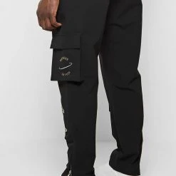 Man Casual Trousers Astronaut Multi-Pocket Cargo Pants - Black