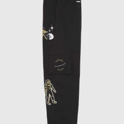 Man Casual Trousers Astronaut Multi-Pocket Cargo Pants - Black
