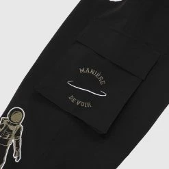 Man Casual Trousers Astronaut Multi-Pocket Cargo Pants - Black