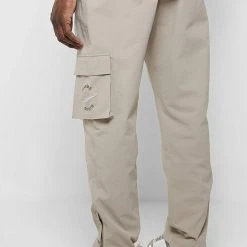 Man Casual Trousers Astronaut Multi-Pocket Cargo Pants - Taupe