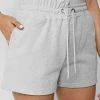 Woman Tracksuits Asymmetric Towelling Panel Shorts - Grey