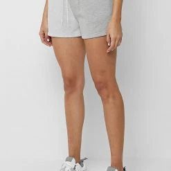 Woman Tracksuits Asymmetric Towelling Panel Shorts - Grey