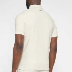 Man Tops Jacquard Polo Shirt - Beige POLO TOPS