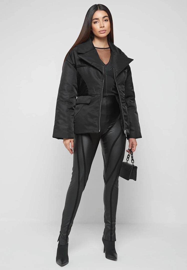 Woman Coats Belted Blazer Jacket - Black OUTERWEAR