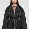 Woman Coats Belted Blazer Jacket - Black OUTERWEAR