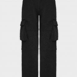 Woman Trousers CARGO PANTS & JOGGERS Boucle Cargo Pants - Black
