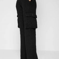 Woman Trousers CARGO PANTS & JOGGERS Boucle Cargo Pants - Black