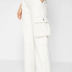 Woman Trousers CARGO PANTS & JOGGERS Boucle Cargo Pants - Cream