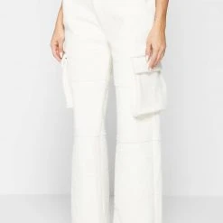 Woman Trousers CARGO PANTS & JOGGERS Boucle Cargo Pants - Cream