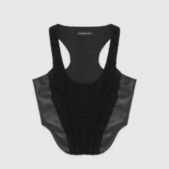 Woman Tops Boucle Corset Top - Black TOPS & T SHIRTS
