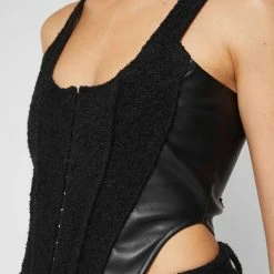 Woman Tops Boucle Corset Top - Black TOPS & T SHIRTS