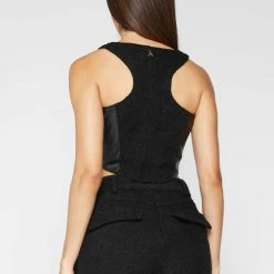 Woman Tops Boucle Corset Top - Black TOPS & T SHIRTS