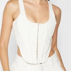 Woman Tops TOPS & T SHIRTS Boucle Corset Top - Cream