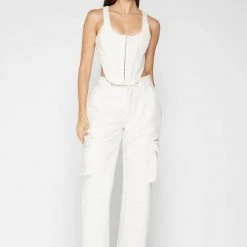 Woman Tops TOPS & T SHIRTS Boucle Corset Top - Cream