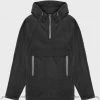 Man Tracksuit Tops Crinkled Nylon Overhead Jacket - Black