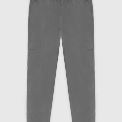 Man Casual Trousers Crinkled Nylon Pant - Grey