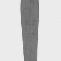 Man Casual Trousers Crinkled Nylon Pant - Grey