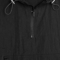 Man Tracksuit Tops Crinkled Nylon Overhead Jacket - Black