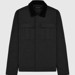 Man Jackets CO-ORDS Cotton Canvas Cargo Jacket - Black