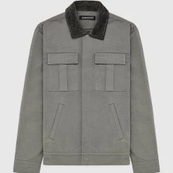 Man Jackets CO-ORDS Cotton Canvas Cargo Jacket - Olive Green