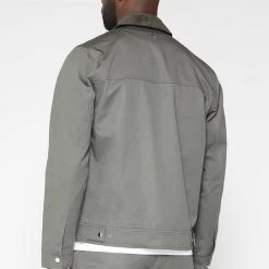 Man Jackets CO-ORDS Cotton Canvas Cargo Jacket - Olive Green