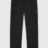 Man Casual Trousers Cotton Canvas Cargo Pants - Black
