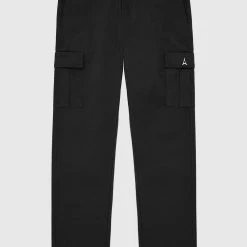 Man Casual Trousers Cotton Canvas Cargo Pants - Black