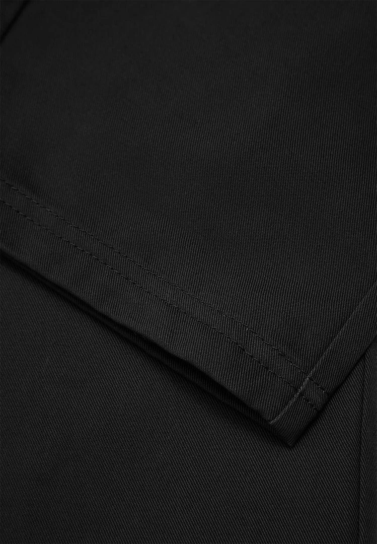 Man Casual Trousers Cotton Canvas Cargo Pants - Black