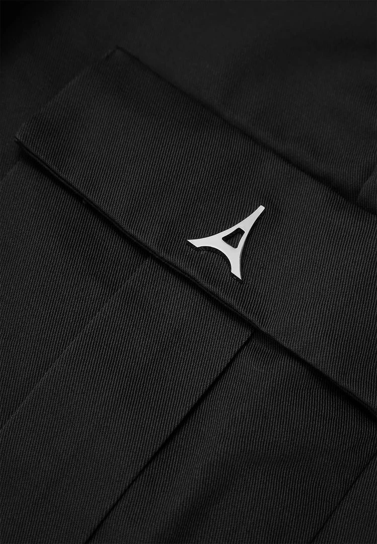 Man Casual Trousers Cotton Canvas Cargo Pants - Black