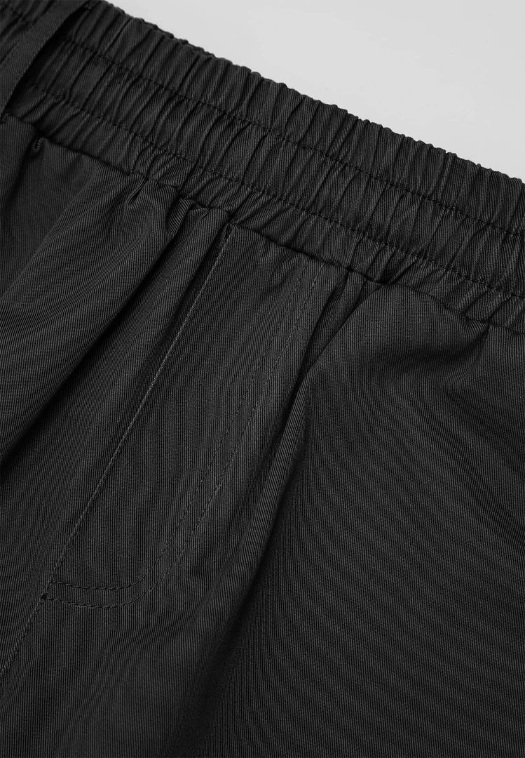 Man Casual Trousers Cotton Canvas Cargo Pants - Black