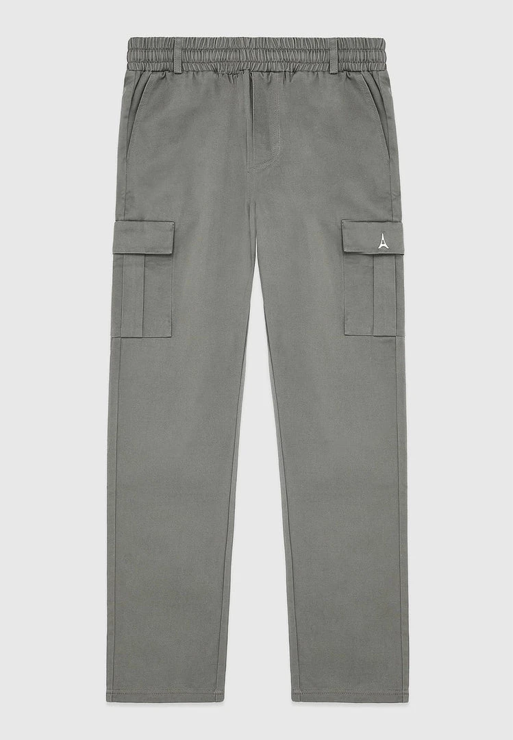 Man Casual Trousers Cotton Canvas Cargo Pants - Olive Green