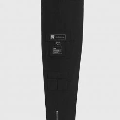 Man Casual Trousers Stamp Print Cargo Pants - Black