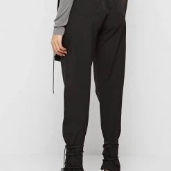 Woman Trousers CARGO PANTS & JOGGERS Cargo Pants With Bungee Cord - Black