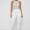 Woman Trousers CARGO PANTS & JOGGERS Cargo Pants With Frosted Chain - Off White