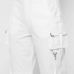 Woman Trousers CARGO PANTS & JOGGERS Cargo Trousers With Tassels - White